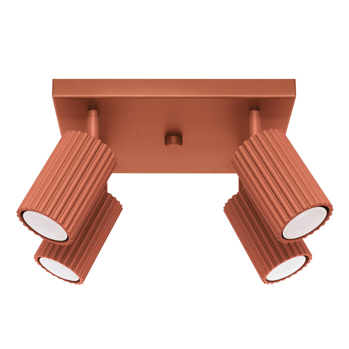 SOLLUX SL.1640 KARBON Lámpara De Techo 4 Rojo Ocre