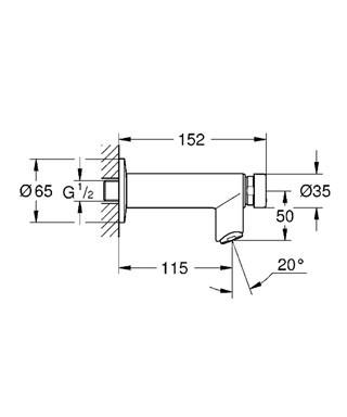 GROHE 36 266 000 EUROECO COSMOPOLITAN Lavabo Mural Temporizado