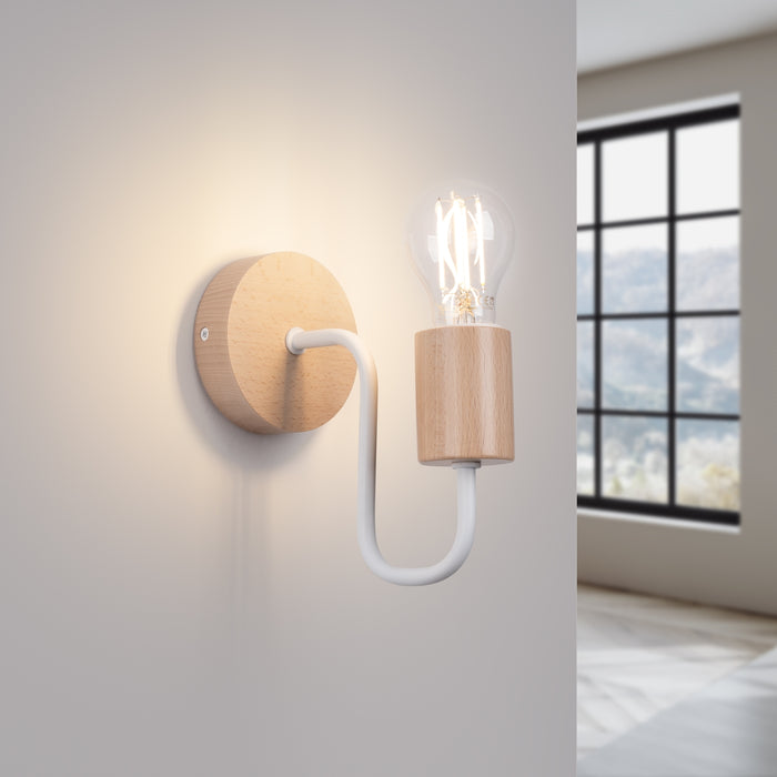 SOLLUX SL.1664 Aplique TIMBO blanco blanco/madera natural