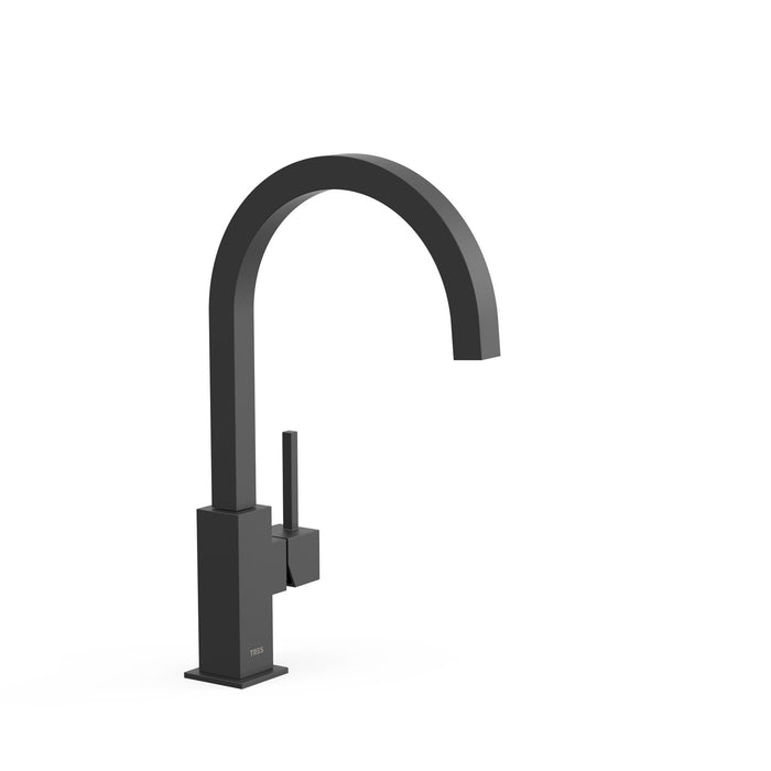 TRES 030497NM COCINA Grifo Monomando Fregadero Color Negro Mate