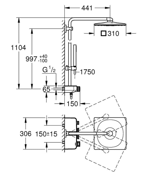 GROHE 26 508 000 EUPHORIA SmartControl System 310 Cuadrado