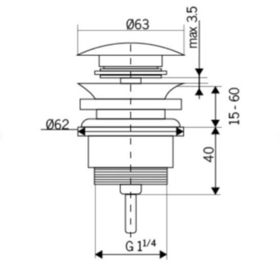 IMEX VCC014 Válvula Clic Clac PVD Color Oro Cepillado