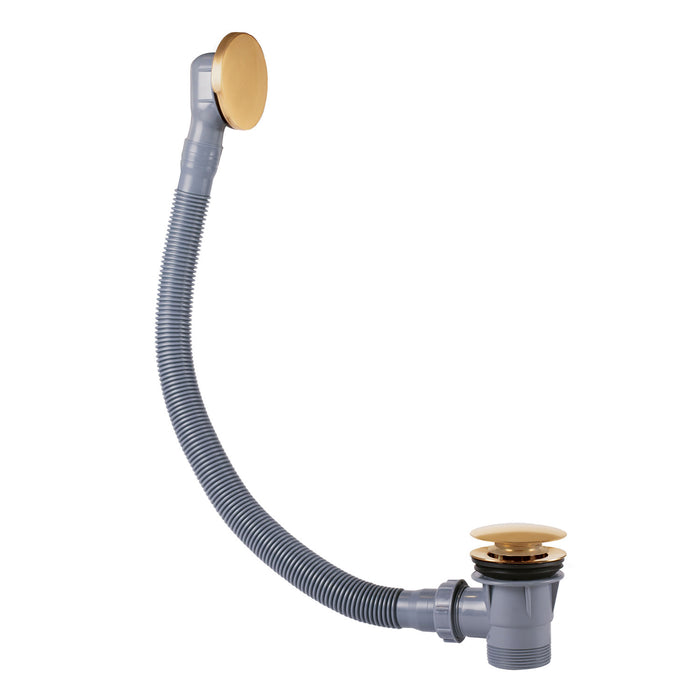 TRES 03453420OR FAUCET COMPLEMENTS Click-Clack Drain Valve with Overflow for Bathtub 24K Gold Color