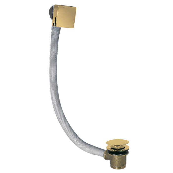 TRES 03453440OR COMPLEMENTOS GRIFERÍA Válvula Desagüe Cuadrado Click-Clack y Llenado con Rebosadero para Bañera Oro 24K