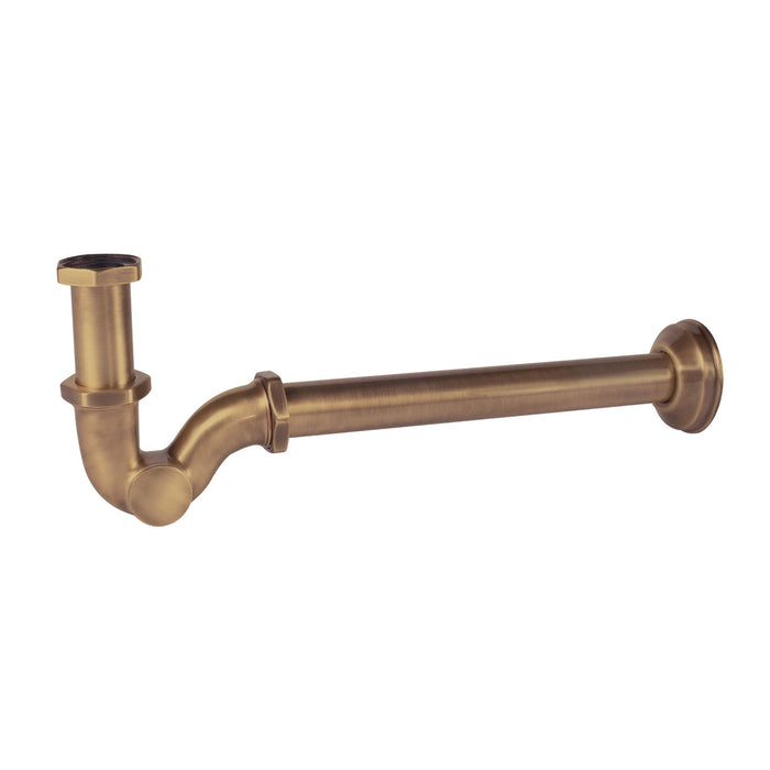 TRES 03463820LM FAUCET COMPLEMENTS Telescopic Siphon with Register for Sink Matte Old Brass Color