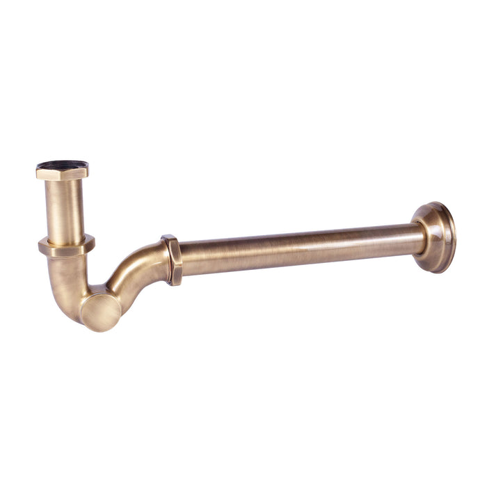 TRES 03463820LV FAUCET COMPLEMENTS Telescopic Siphon with Register for Sink Old Brass Color