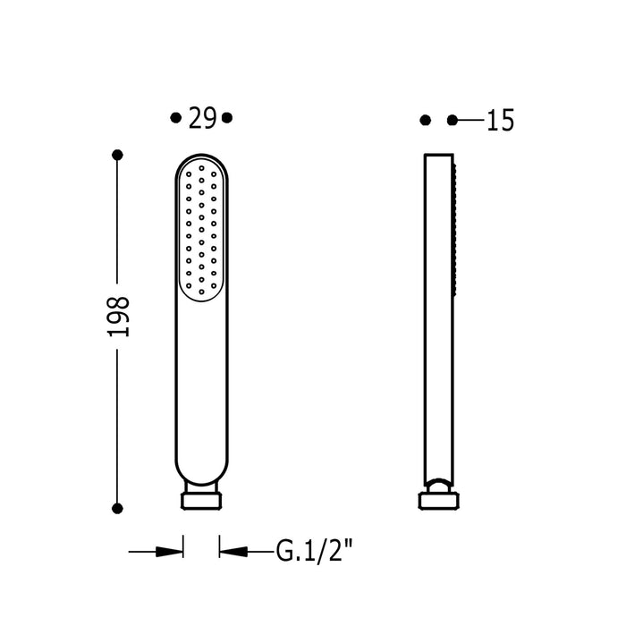 TRES 03463901NM SHOWER ACCESSORIES Matte Black Hand Shower