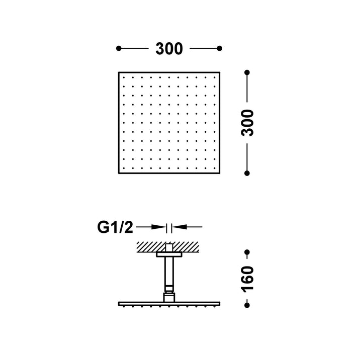 TRES 03483102 COMPLEMENTOS DE DUCHA Brazo A Techo con Rociador De Ducha Orientable Color Cromo