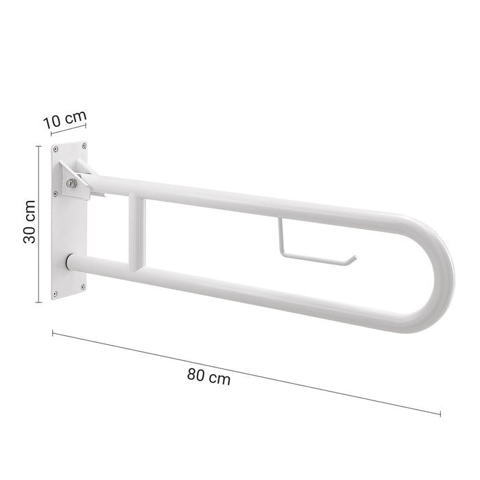 GEDY 56580200000 SNUG Soporte de apoyo abatible 80 cm con portarrollo blanco