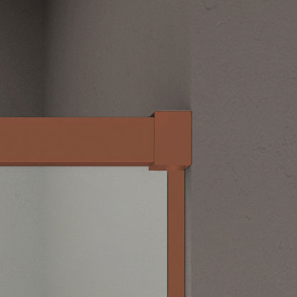 GME BASIC Mampara Frontal Ducha Corredera 1F+1C Cobre Vidrio Transparente