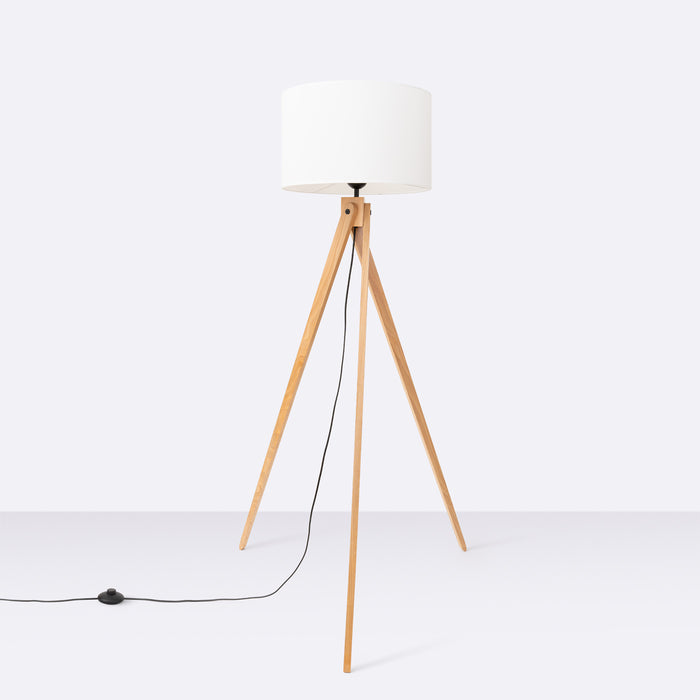 SOLLUX SL.1908 Lámpara de pie NATT blanca madera blanca/natural