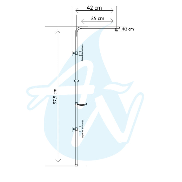 ARCOBAÑ 13ESC2  Columna Ducha Escala2 Monomando Negro