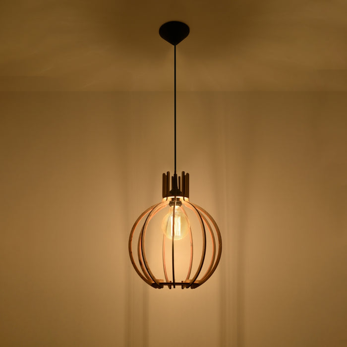 SOLLUX SL.0391 ARANCE Natural Wood Pendant Lamp