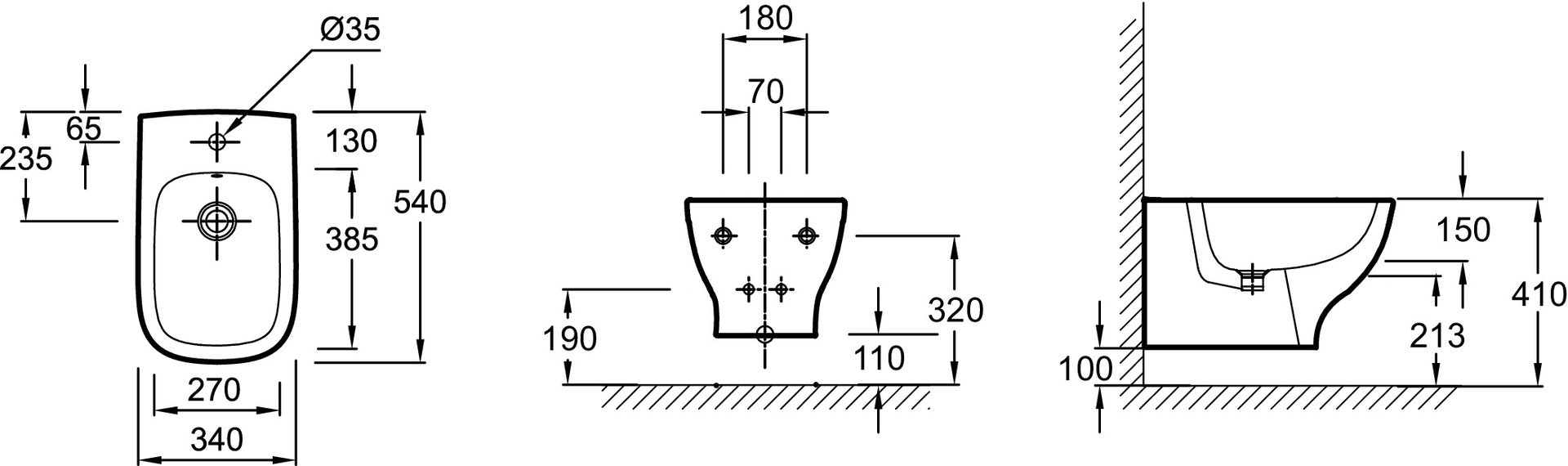 JACOB DELAFON EMC0001-00 STRUKTURA Bidé suspendido