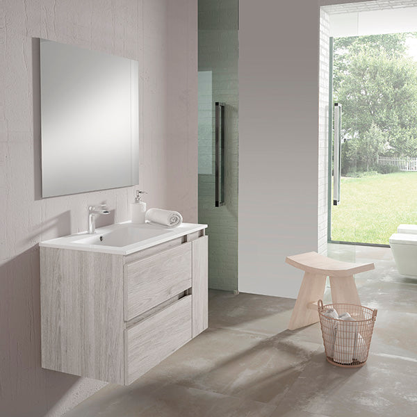 VISOBATH BOX Conjunto Mueble de Baño Izquierda 2C+1P Suspendido Abedul