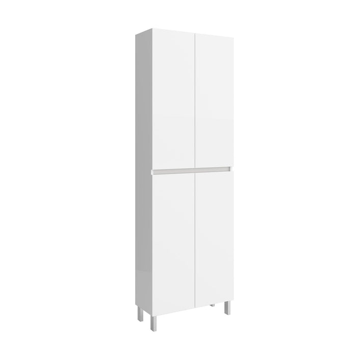 SALGAR 106306 INFINITY Armario Pie 4 Puertas Fondo 24 cm Color Blanco Brillo