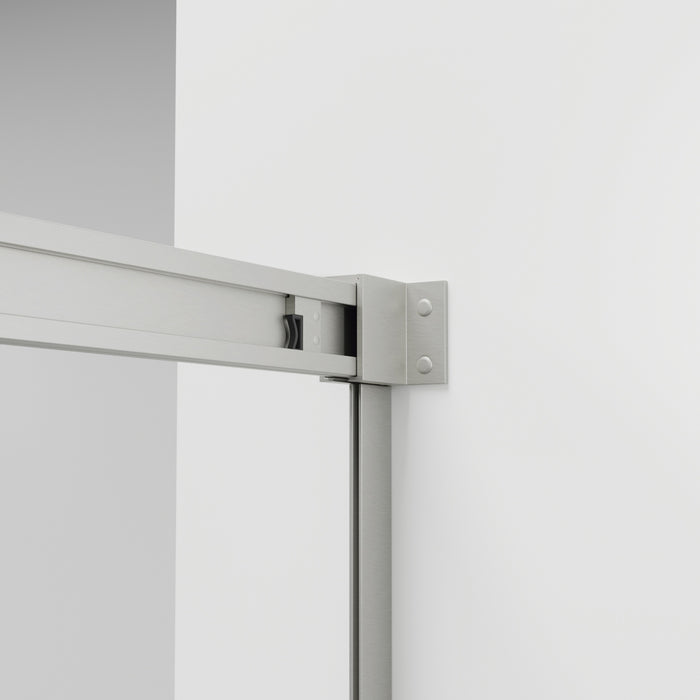 GME BASIC Mampara Frontal Ducha Corredera 1F+1C Nickel Vidrio Transparente