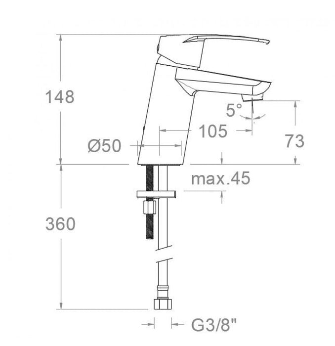 RAMONSOLER 570101VA9065 NEW FLY Grifo Monomando Lavabo con Válvula Automática Cromo