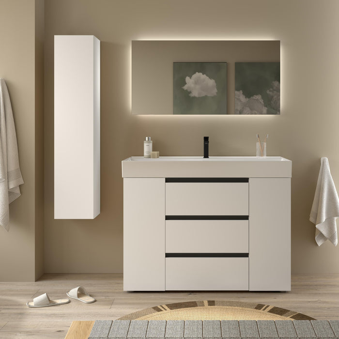 SALGAR BEQUIA PLUS METAL Mueble 3C Lavabo Veneto 120 cm Blanco Mate