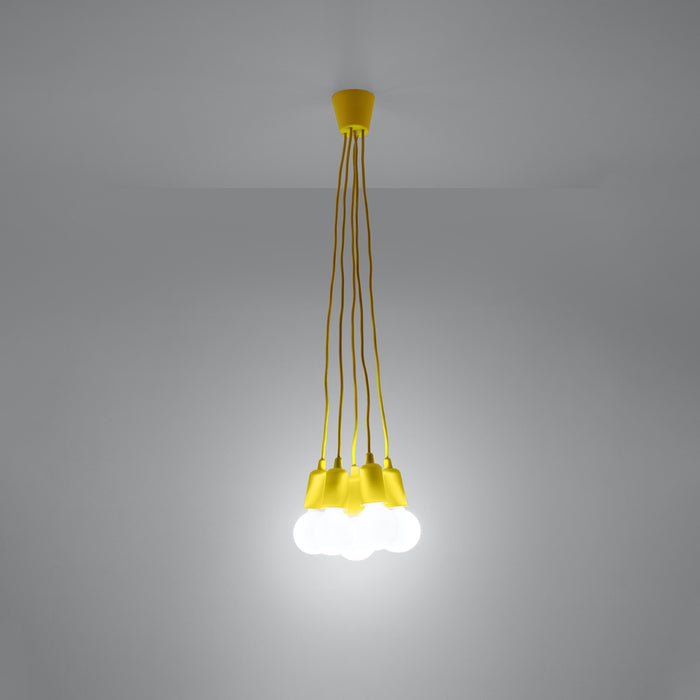 SOLLUX SL.0580 DIEGO 5 Yellow Pendant Lamp