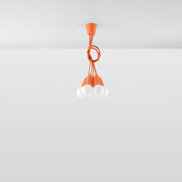 SOLLUX SL.0586 DIEGO 5 Orange Pendant Lamp