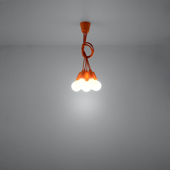 SOLLUX SL.0586 DIEGO 5 Orange Pendant Lamp
