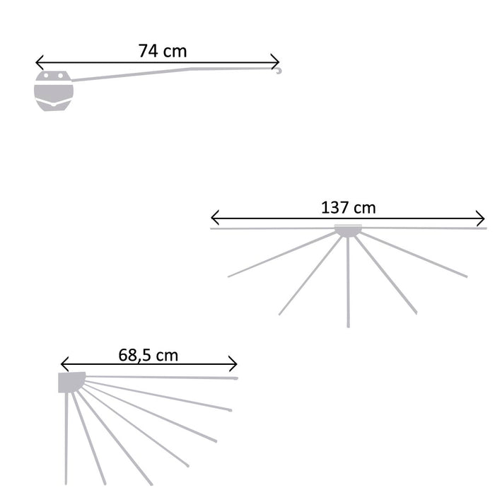 ARCOBAÑ 30SCPB  Paraguas Cortina Baño  Blanco