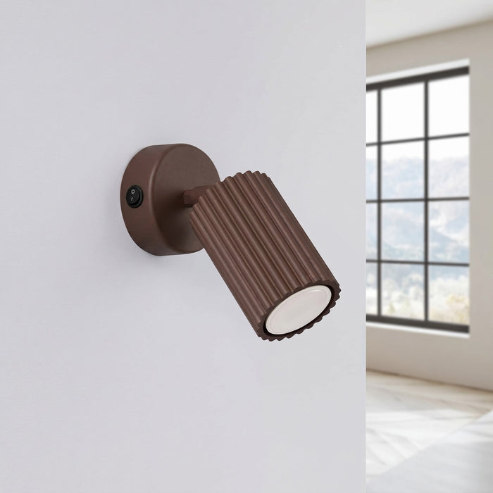 SOLLUX SL.2370 Aplique de pared KARBON marrón con interruptor