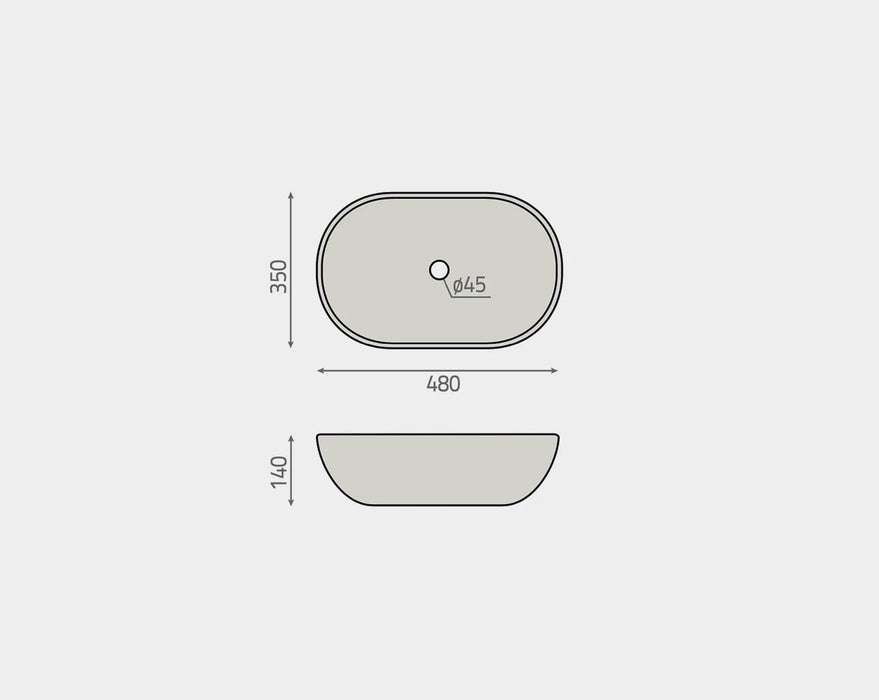 BhD 7026 CASTILLA Oval Sink Above Countertop