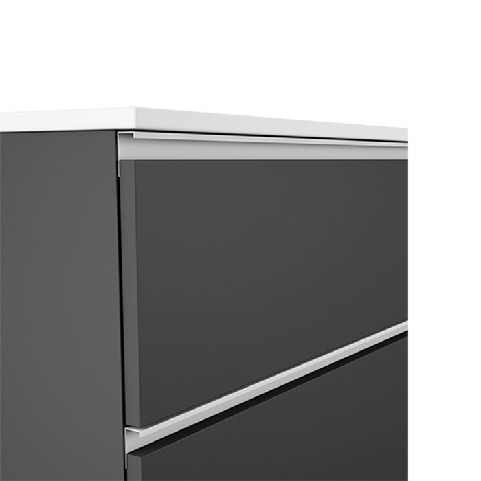 VISOBATH GRANADA Mueble de Baño con Lavabo Suspendido 2 Cajones Color Gris Ceniza Tirador Blanco