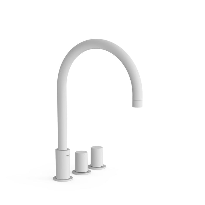 TRES 06110501BM STUDY Two-Handle Countertop Faucet for Sink Matte White