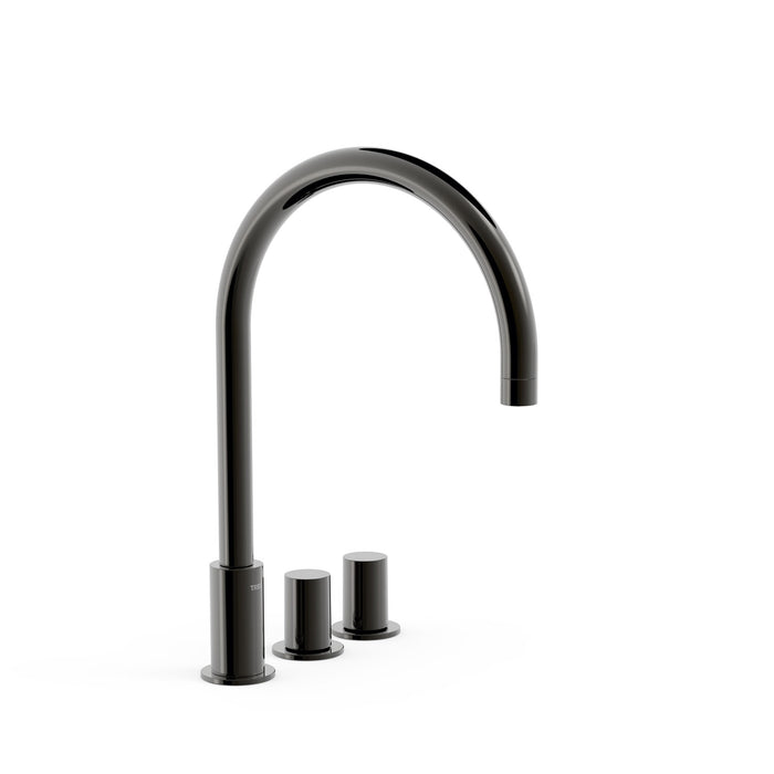 TRES 06110501KM STUDY Two-Handle Countertop Faucet for Sink Metallic Black