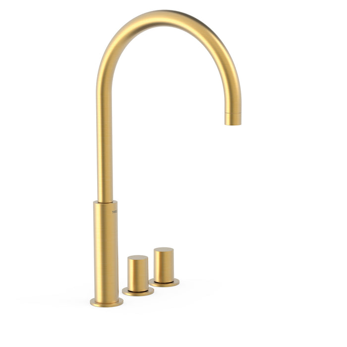 TRES 06110502OM STUDY Tall Two-Handle Countertop Basin Sink 24K Matte Gold