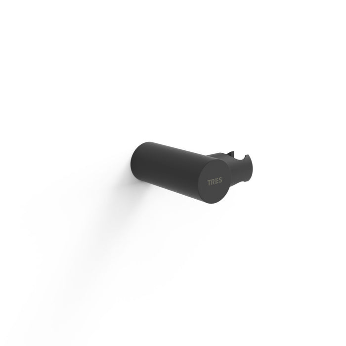 TRES 06183901NM COMPLEMENTOS DE DUCHA Soporte Orientable para Ducha De Mano Color Negro Mate