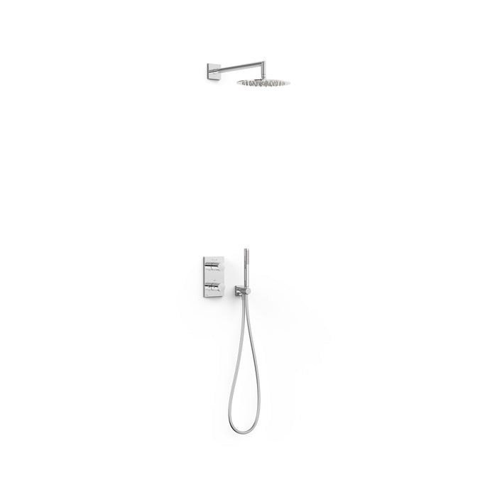 TRES 06225004 THERM-BOX 2-Way Built-in Thermostatic Shower Faucet Kit Chrome Color
