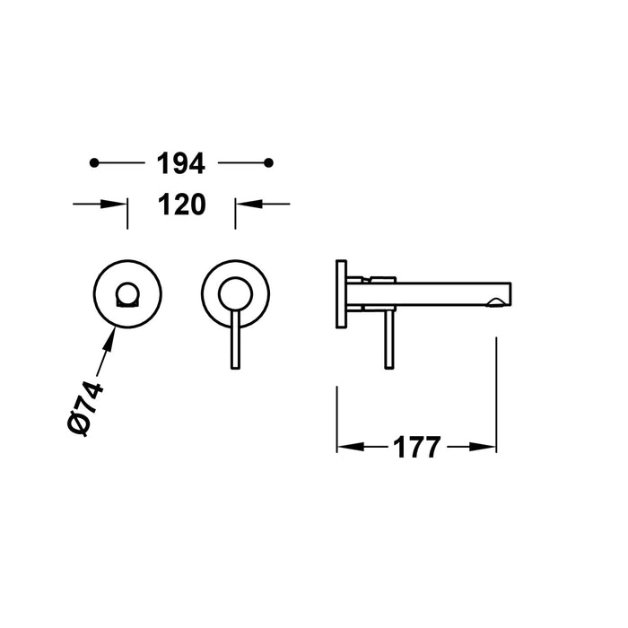 TRES 06230021 MAX Pieza Vista para Cuerpo Empotrado De Lavabo Color Cromo