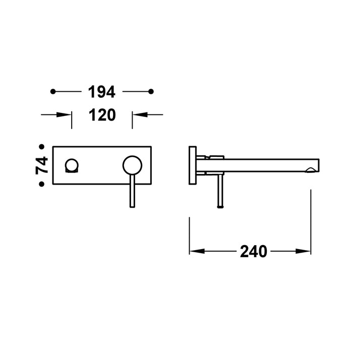 TRES 06230032 MAX Pieza Vista para Cuerpo Empotrado De Lavabo Color Cromo