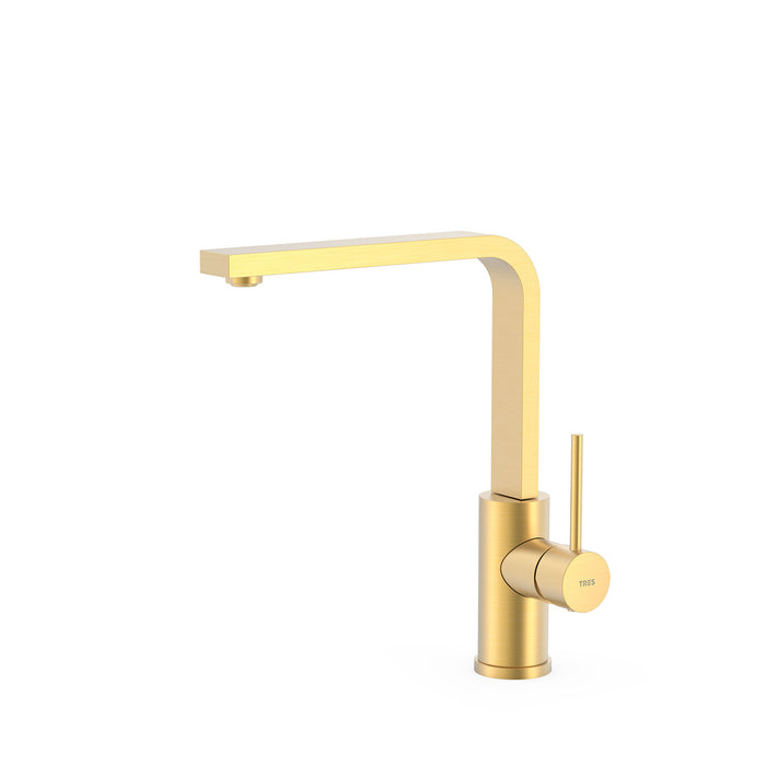 TRES 062435OM COCINA Grifo Monomando Fregadero Color Oro Mate 24K
