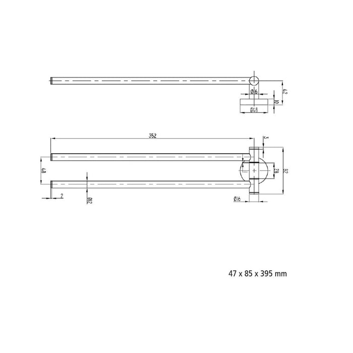 SALGAR 15250 RHIN Hotel Towel Rack Chrome