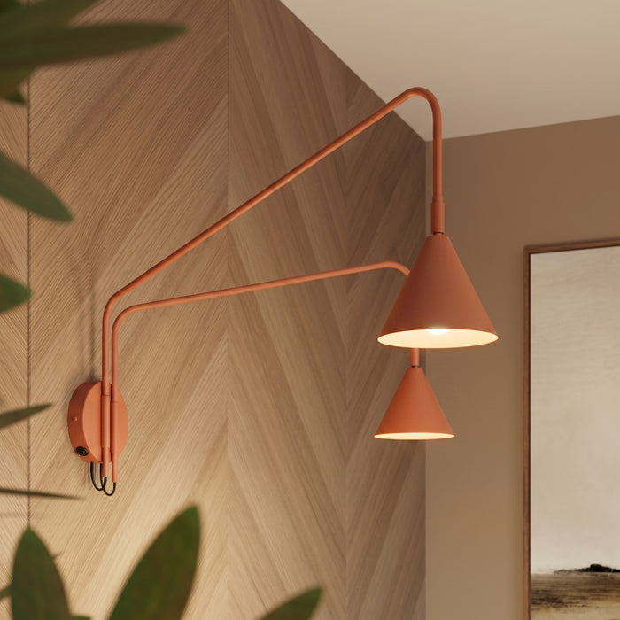SOLLUX SL.2511 Aplique de pared NOX 2 ocre rojo con interruptor
