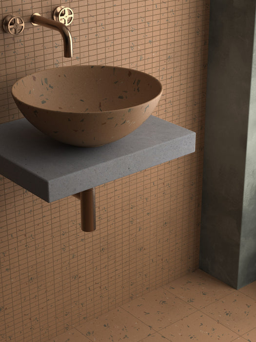 DUNE 189317 FRAGMENTA Lavabo Cerámico 40x40x15 Terracota