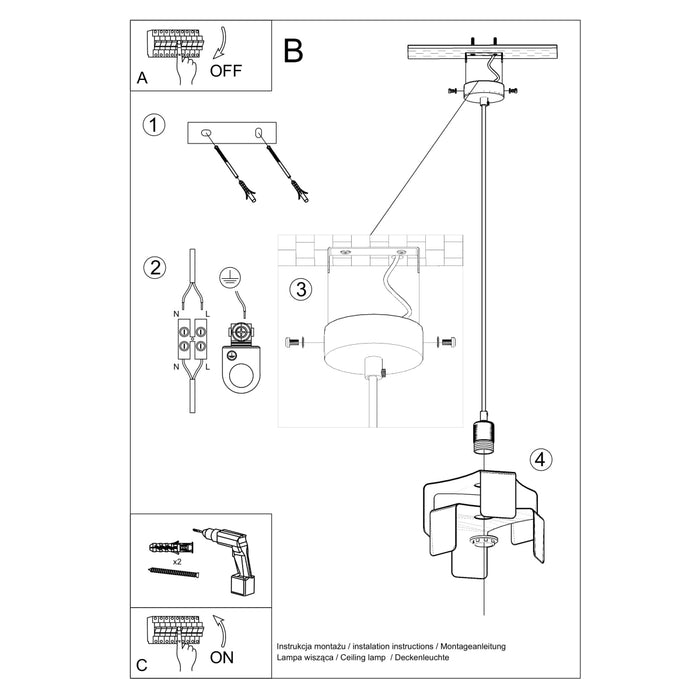 SOLLUX SL.0667 Pendant Lamp TULIP Black