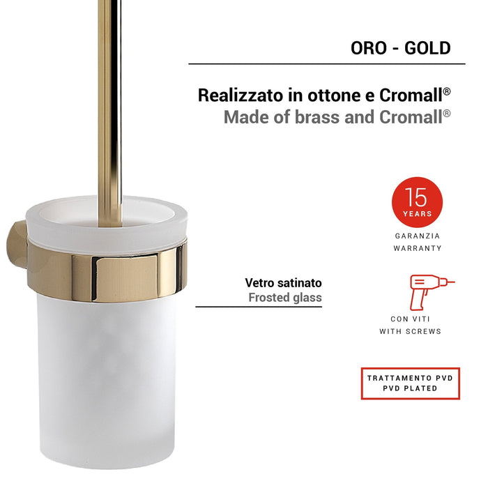 GEDY PI330387000 PIRENEI Gold Toilet Brush Holder