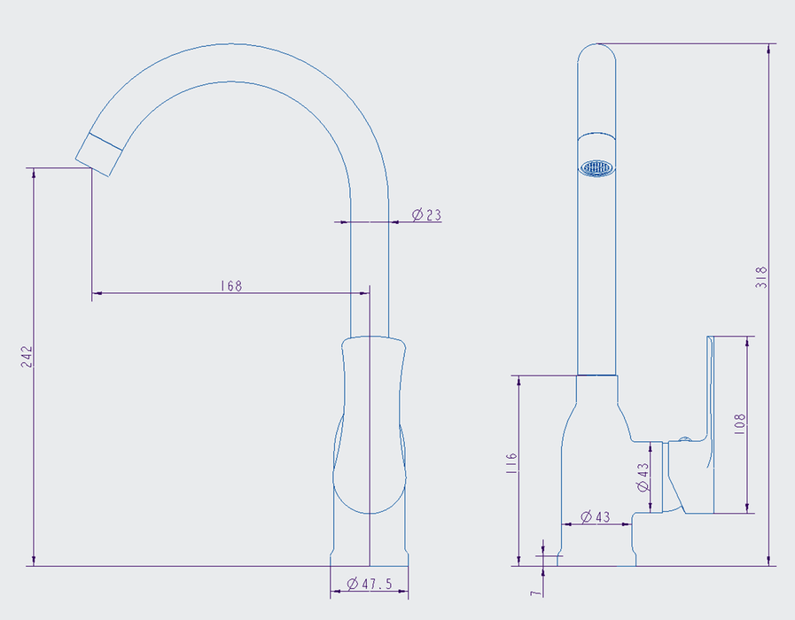 ARCOBAÑ 62BORA  Monomando Fregadero Bora