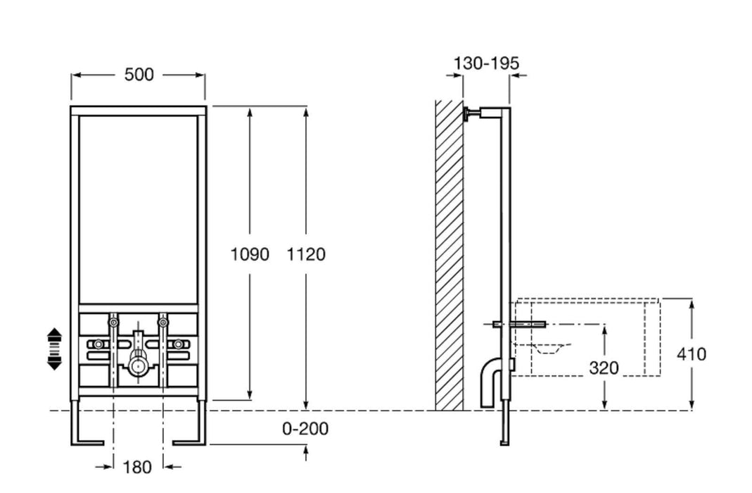 ROCA A890091200 DUPLO Bastidor De Bidé Suspendido