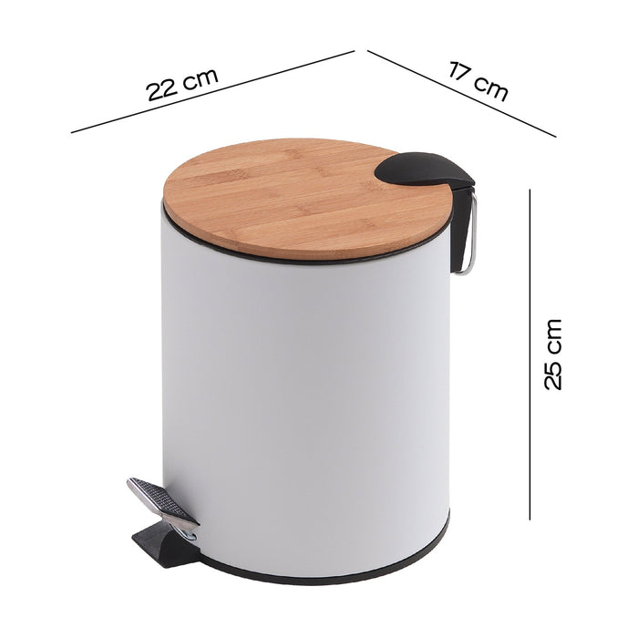 GEDY 13094000000 KENTA Soft Close 3 Liter Natural-White Matte Wastebasket