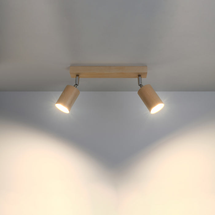 SOLLUX SL.0702 BERG 2 Natural Wood Ceiling Lamp