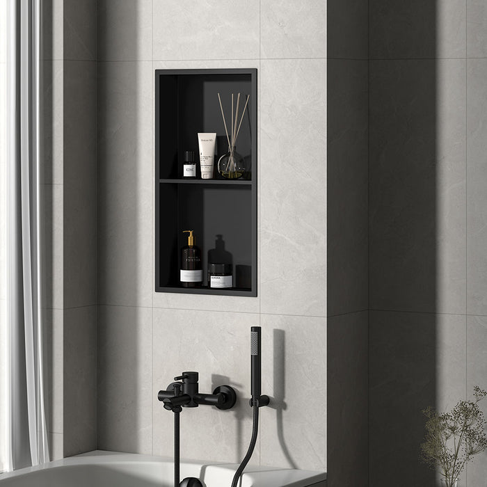 LLAVISAN L139174 Hornacina De Ducha Rectangular Negra Mate 60X30