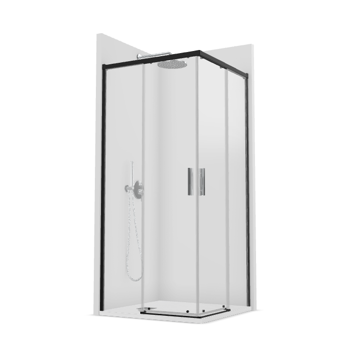 PROFILTEK SA-820 SALMA PLUS 2 hojas correderas+2 hojas fijas. 8 MM Negro Transparente