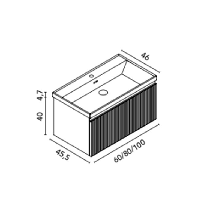 ROYO VORA Mueble 1C+Lavabo Cairo Arena Mate